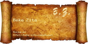 Beke Zita névjegykártya
