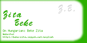 zita beke business card